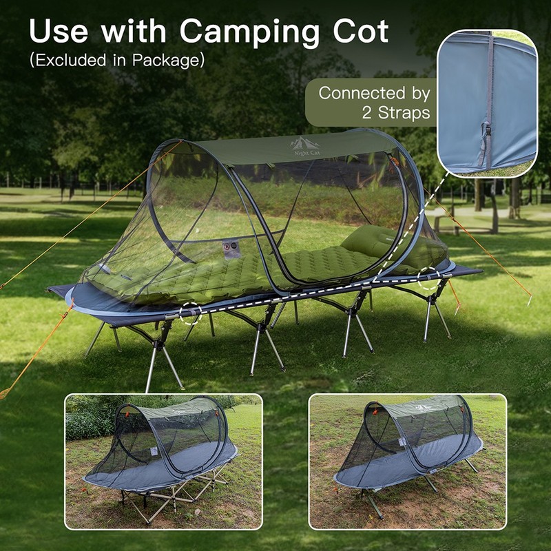1 Person Pop Up Tents Instant Tent for Camping Hiking With Camping Cot Combo Set gallery