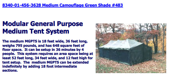 Modular Medium Camouflage Green Shade #483 Tent | 8340-01-456-3628 gallery