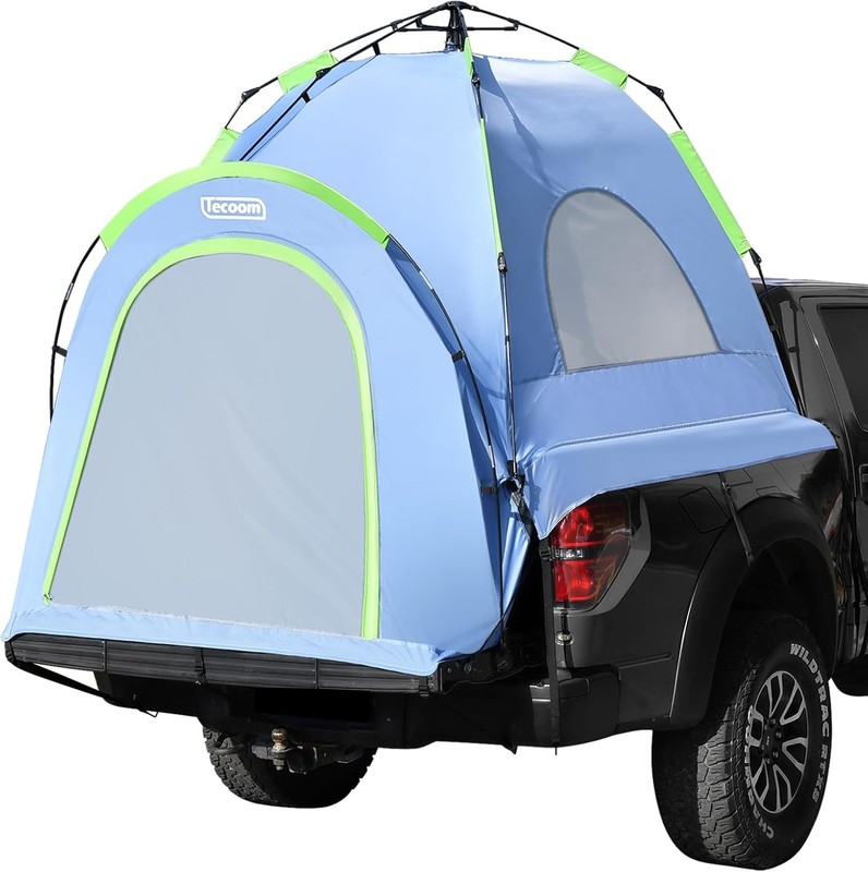 Tecoom Truck Bed Tent, Double Layer Waterproof PU3000mm for 5.5-6.7ft, Portable
