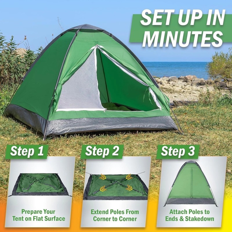 Versatile Lightweight Camping Tent for 2 with Rainfly – Quick Setup for Getaways gallery