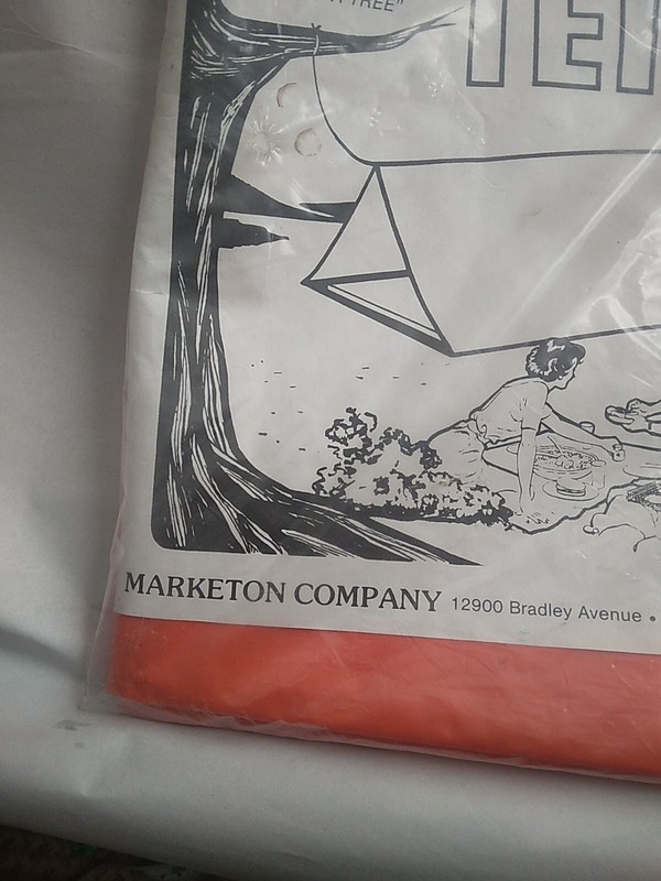 Vintage Tube Tent Marketon Company Two Man 8x4 Orange Retro Sealed USA Camping gallery