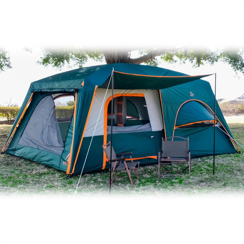 Extra Large Tent 12 Person,Family Cabin Tents,Full Rainfly,2 Bay-Windows,2 Ro...