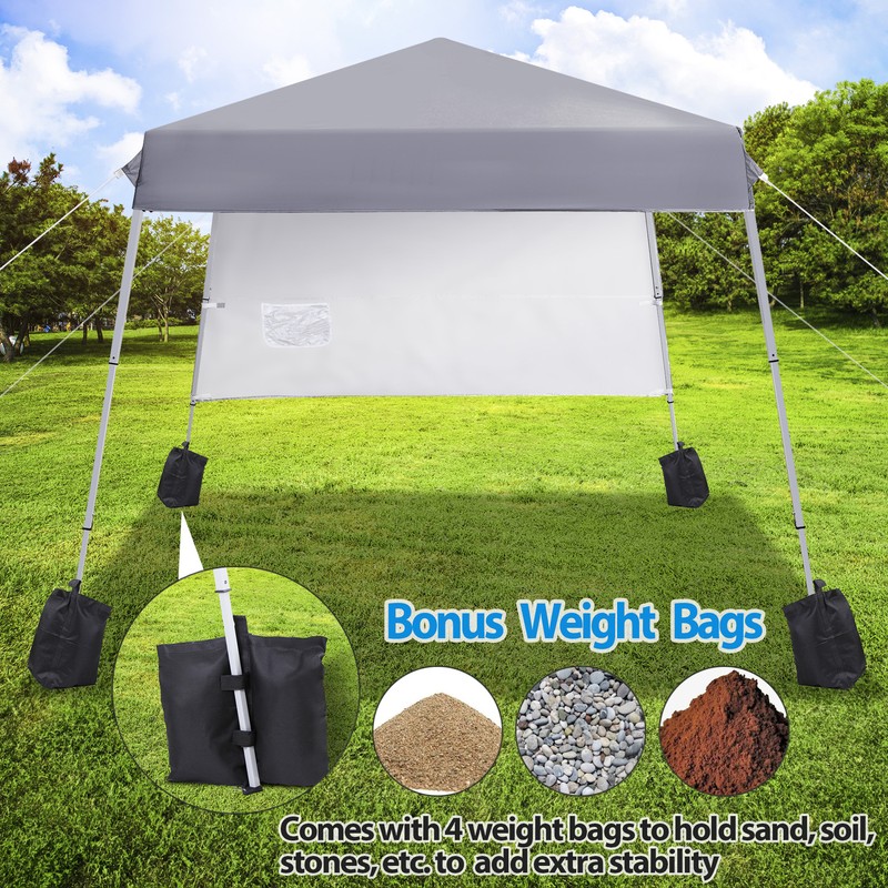 Pop Up Beach Shelter Compact Backpack Canopy Tent Sun Protection 8 x 8 ft Gray gallery