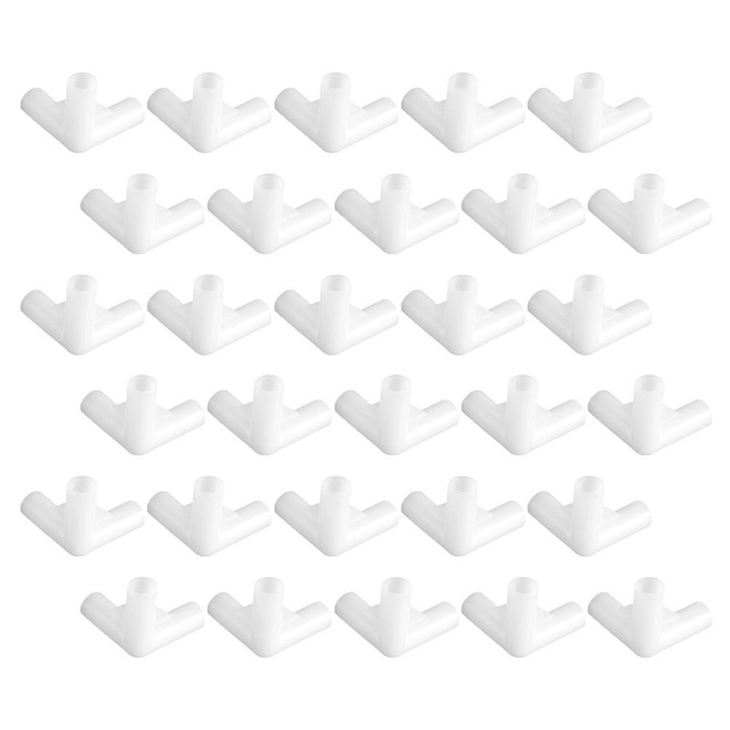 30Pcs White Plastic Tent Pole Fittings Portable Canopy Frame Replacement Parts