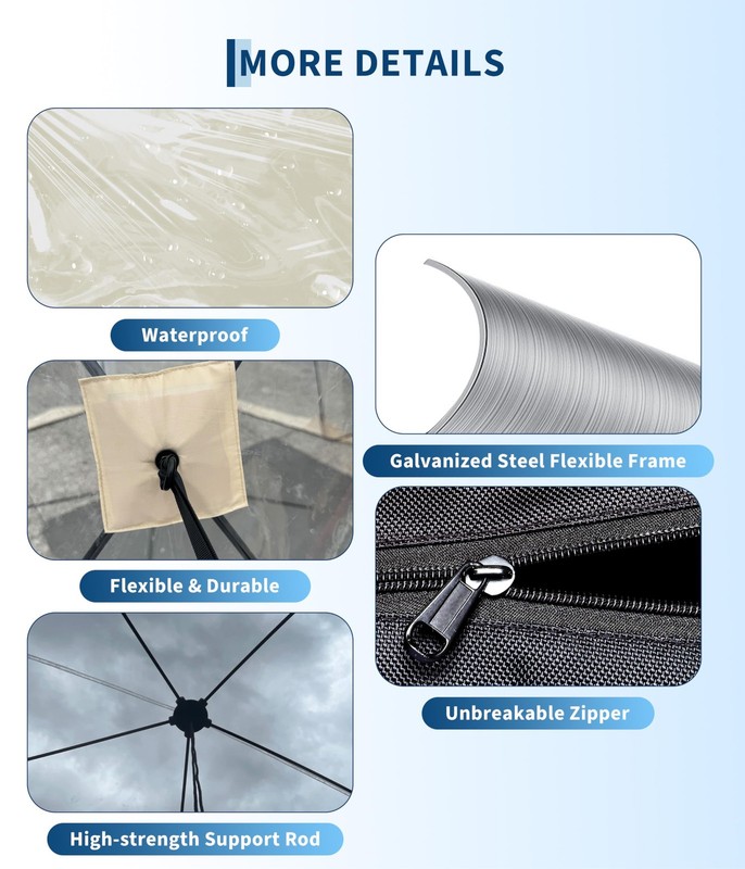 10x10 FT Clear Pop Up Bubble Tent, Outdoor All Weather Instant Camping Shelter gallery