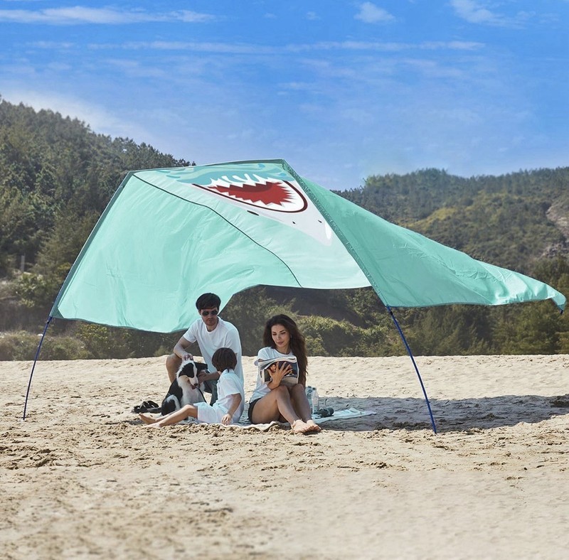 Beach Wind-Powered Shade Canopy, Portable Sun Shelter Tent, UPF 50+ UV 150 SQ FT