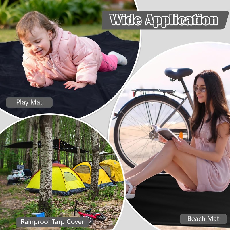 Tent Footprint, Waterproof Camping Tarp, 87" x 59" Ultralight Tent Floor Mat ... gallery
