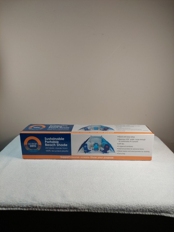 Ocean Zero Portable Beach Shade UPF 50+ Sustainable 100% Recycled Plastic New