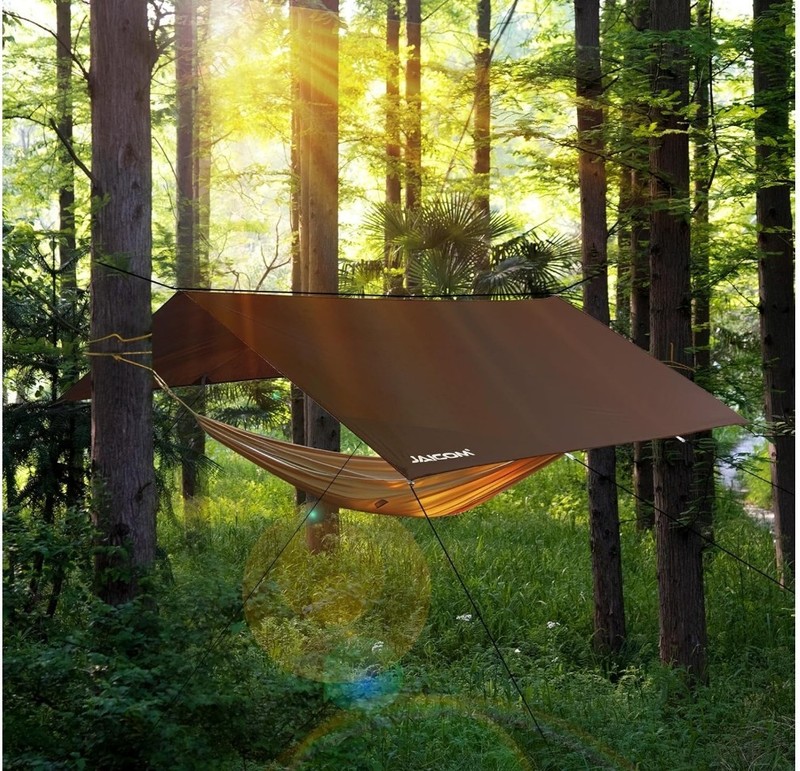 Waterproof Camping Tarp - 10X10ft Hammock Rain Fly, Ultralight & Portable & UV gallery
