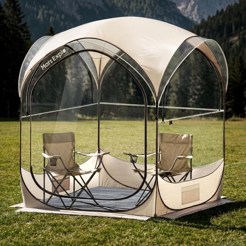 Pop Up Sports Pod Tent 5×5 FT Clear Bubble Weather Pod Camping Tent 2-4 Person