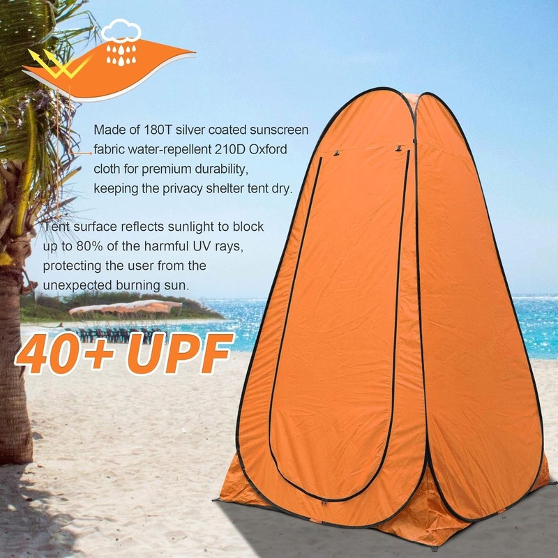Orange Pop Up Privacy Shower Tent gallery