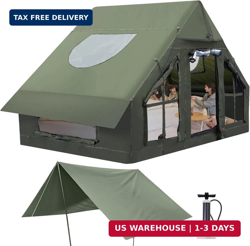 Inflatable Camping Tent with Pump, 4 Season Inflatable Tents for Camping, Inflat