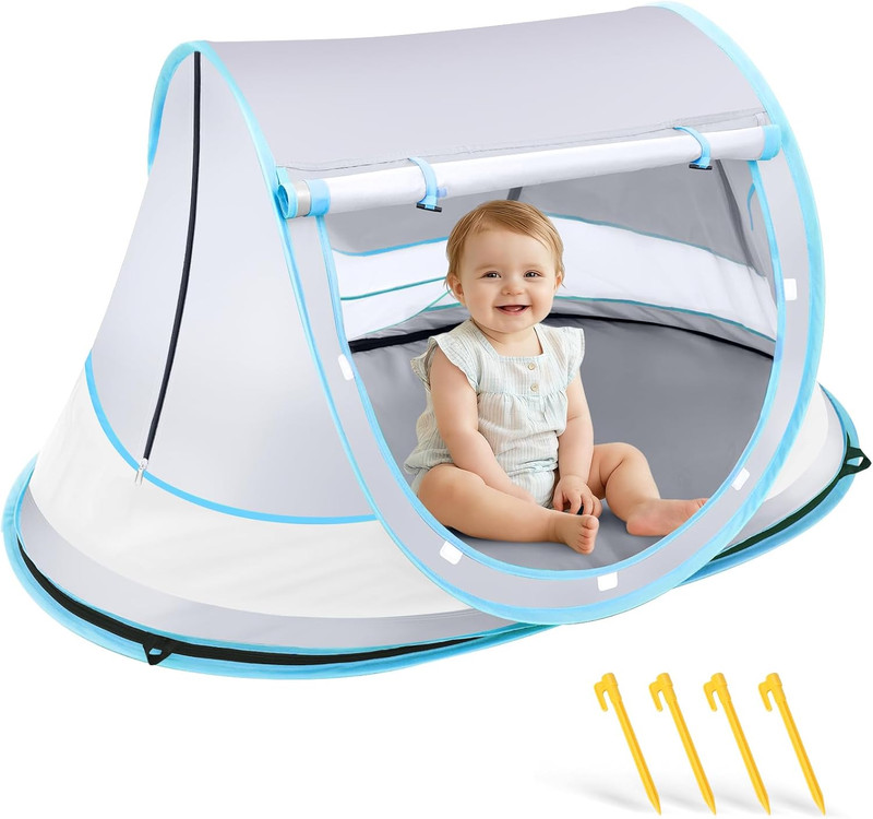 Baby Beach Tent, Pop Up Beach Tent Sun Shade for Beach, UPF 50+ UV Protection Su