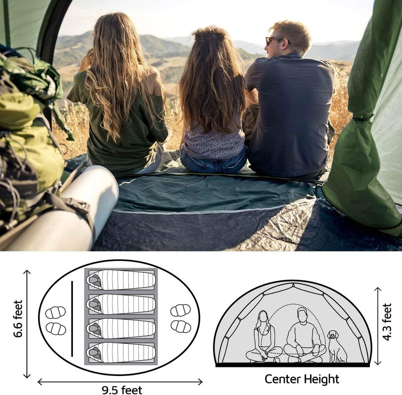 Spacious 4-Person Pop-Up Tent with Instant Setup - Ideal for Camping & Hiking gallery