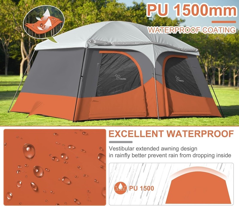 8–10 Person Family Camping Tent 2 Room Waterproof w/ Vestibule gallery