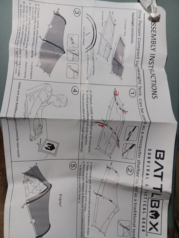 Battlbox Single Person Tent Compact Lightweight Survival Tactical Bivvy Unused gallery