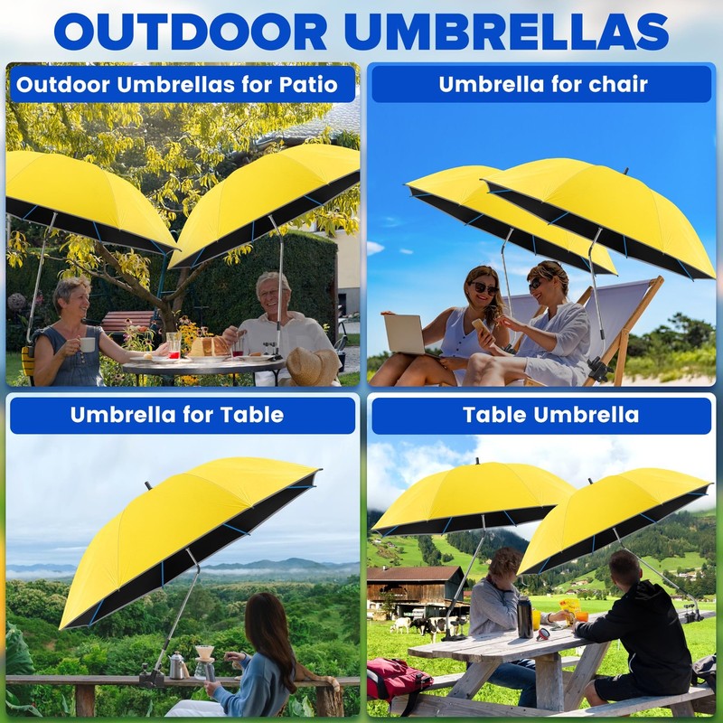 Beach Umbrella,2PACK 48.7inch Chair Umbrella with Clamp adjustable 360°,UV Pr... gallery