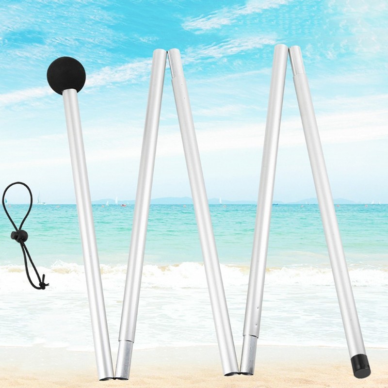 6.6ft Aluminum Beach Pole Foldable for Beach Tent Tarp For Camping Outdoor Use