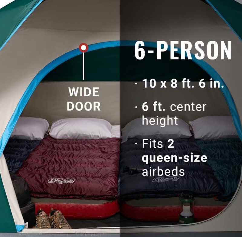 Coleman Skydome 6-Person Camping Tent - Evergreen Brand New gallery