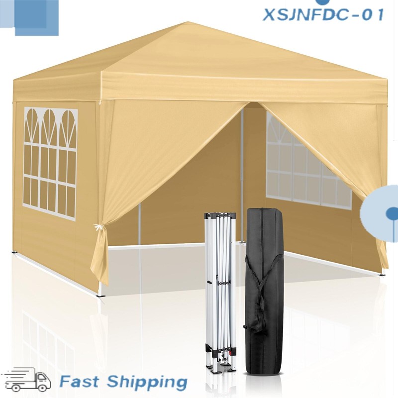 3 x 3m Two Doors Two Windows Practical Waterproof Right-Angle Folding Tent Khaki