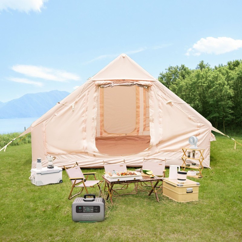 Inflatable Camping Tent Hand Pump,4 Season Waterproof Oxford Cabin,Mesh,Chimney gallery