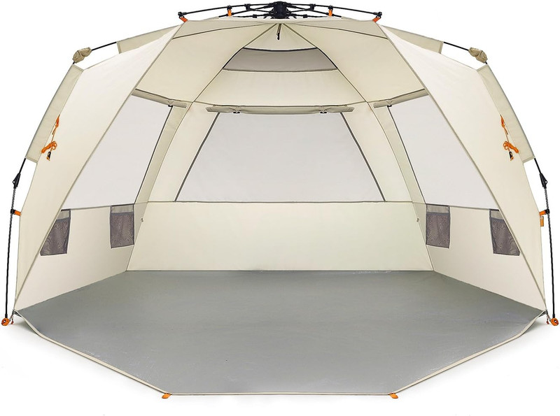 Instant Shader Deluxe XL Beach Tent Easy up 99″ Wide for 4-6 Person Sun Shelter