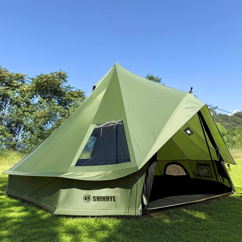 Bell Yurt Tent with Stove Jack, Waterproof Luxury 4 Season Tent 420D Oxford Clot
