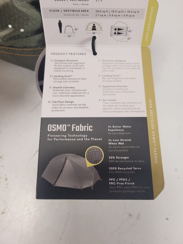 NEMO Dragonfly OSMO Bikepack 2P Tent Ultralight 2 Person Backpacking Camping gallery