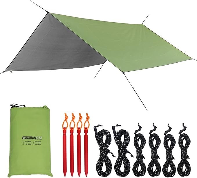 Stay Dry Anywhere Camping Tarp – WoneNice Waterproof Rain Fly Shelter