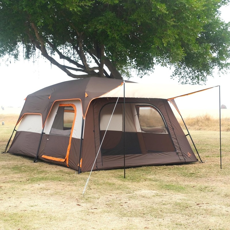 Extra Large Tent 12 Person(A),Family Cabin Tents,2 Rooms,3 Doors and 3 Windows gallery