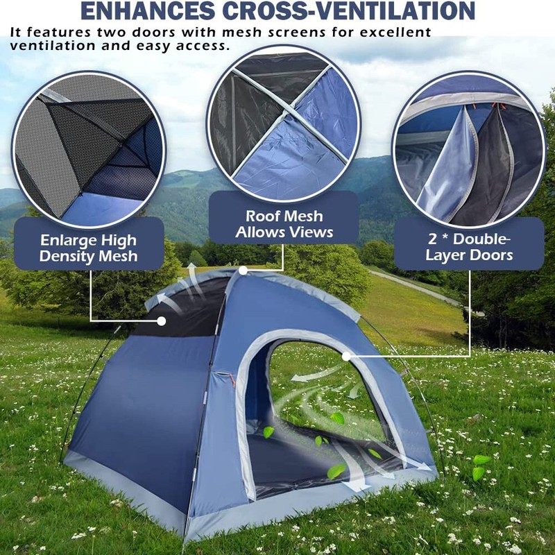 3-4 Person Camping Tent with Removable Rainfly for Family Backpacking Traveling gallery