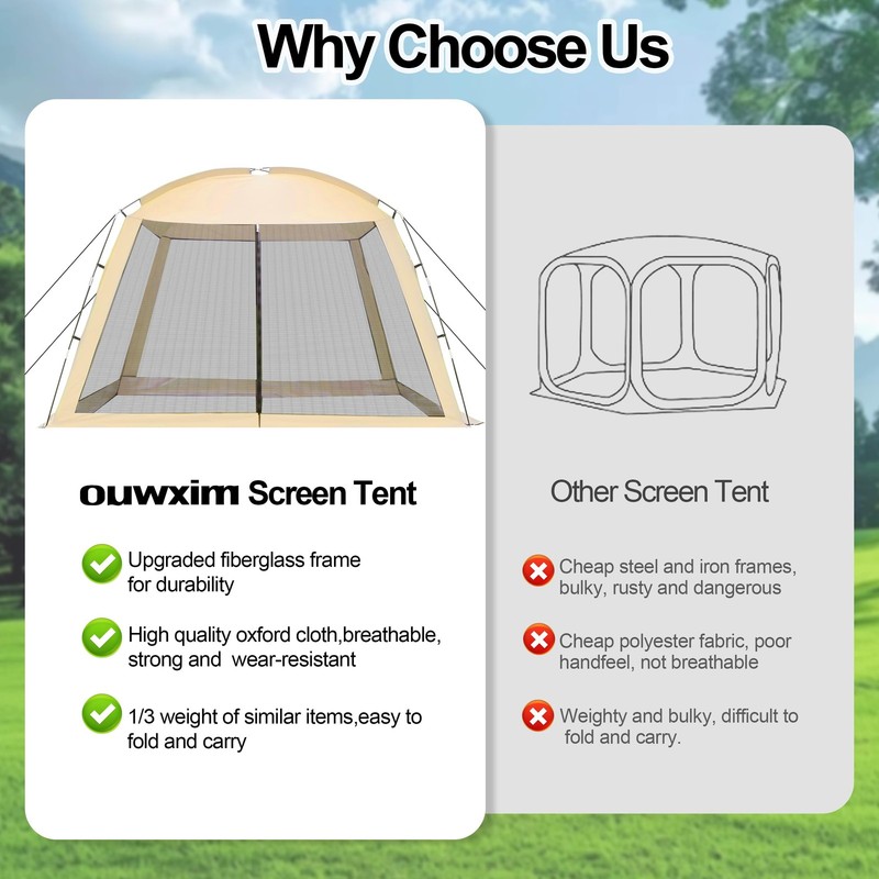 12'x12' Camping Screen Tent - Portable Screen Canopy 8-10 Person&Instant UV R... gallery