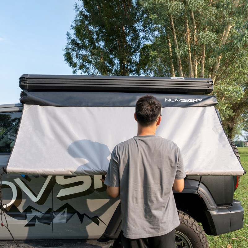 Gray UV Shelter Sun Shade Camping Car Side Roof Top Rain Tent Awning Portable gallery