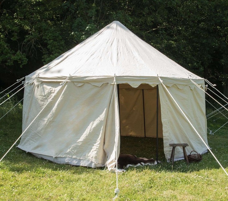 Medieval Pavilion Tent 3 mtr Round White Waterproof Camping Tent gallery