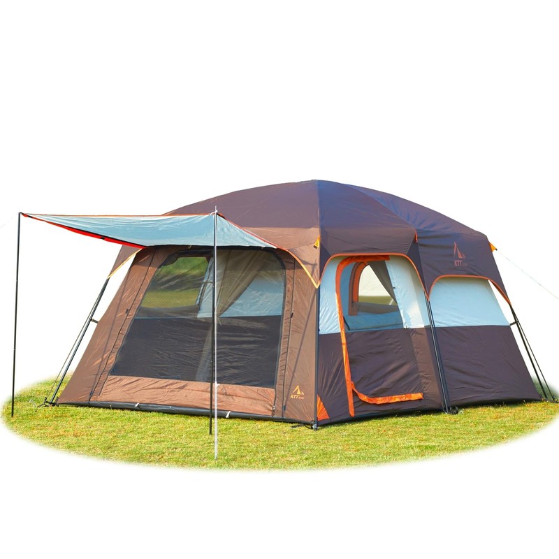 Extra Large Tent 10 Person,Family Cabin Tents,2 Rooms,3 Doors and 3 Windows w…