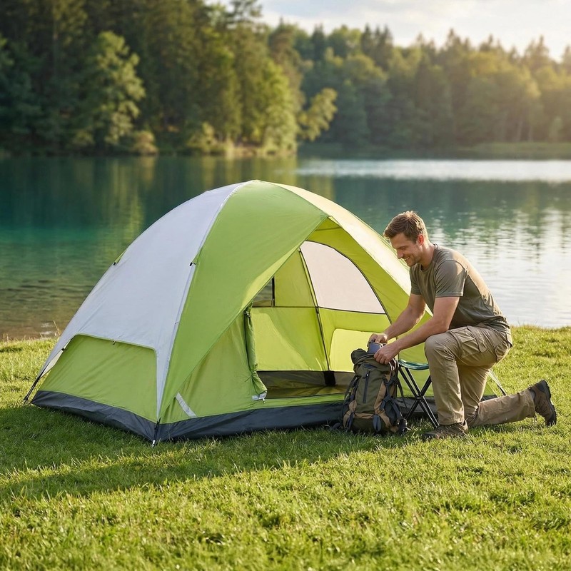 1/2/3/4 Person Camping Tents, Family Camping Tent,Outdoor Easy Setup,Waterpro…