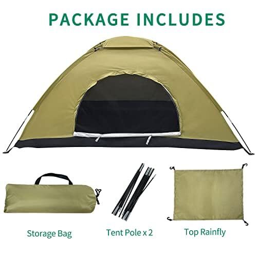 Khaki Single Person Camouflage Camping Tent for Hiking and Outdoor Use gallery