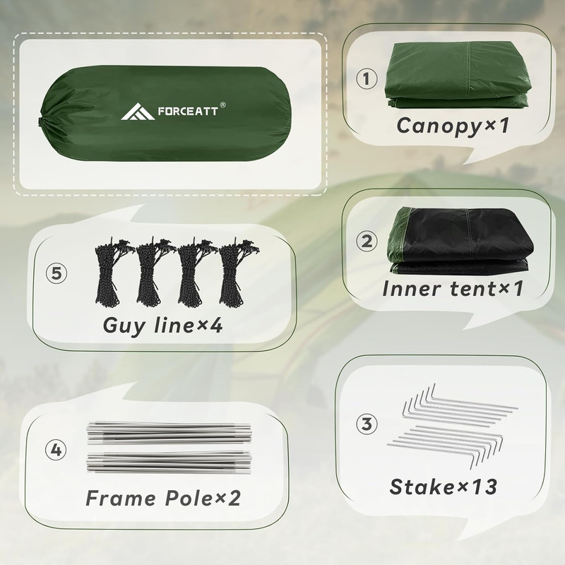 Camping Tent 2/3/4 Person, Professional Waterproof & Windproof Lightweight Backp gallery
