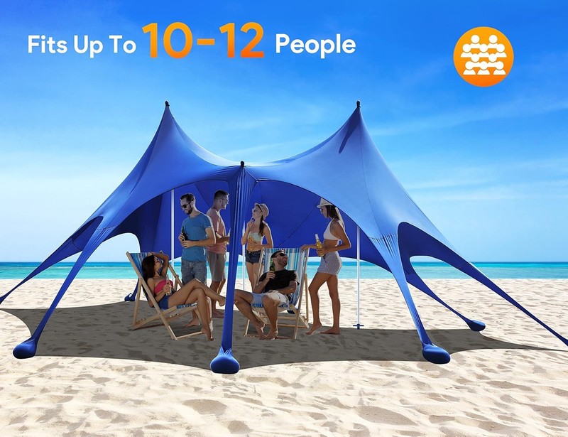 20x13 FT Beach Sun Shelter UPF50 with Sandbags Osoeri gallery