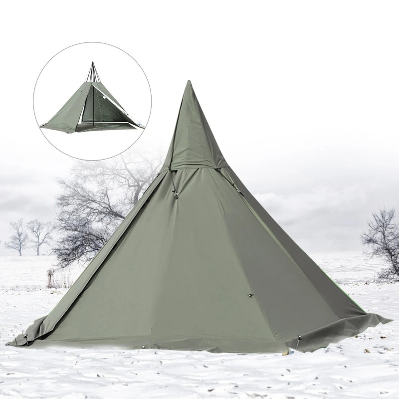 Two Person Winter Tent With Stove Jack Vent Pyramid Teepee For Adults 4 Season