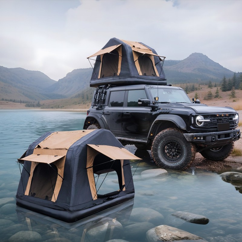Foldable 2-3 People Amphibious Inflatable Car Roof Top Tent for camping Outdoor