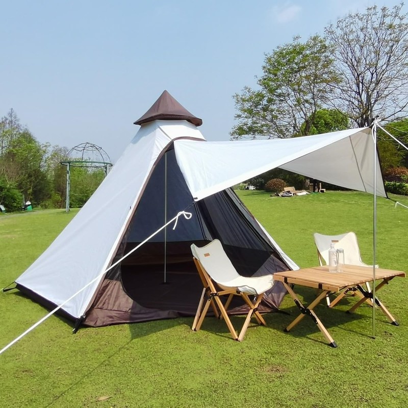 Outdoor 4 Season Double Layers 12FTx10FTx8FT Yurt Tent Camping Teepee Tent Wa…
