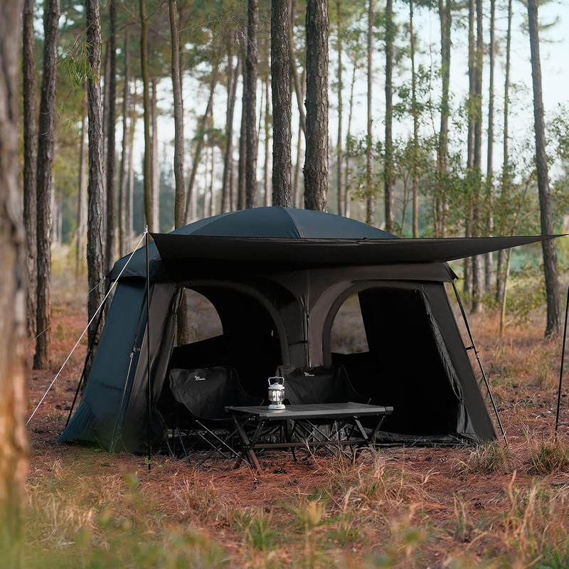 Tents，6-8 Person Camping Tent with Extended Vestibule，2 Room Weather Resistant F gallery