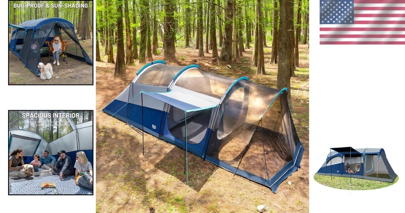 Large 8-Person Camping Tent - All-Weather Protection & Carry Bag Included gallery