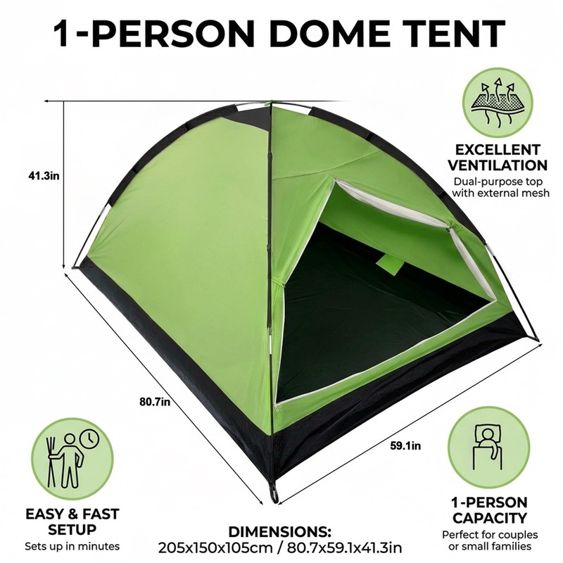 2 Person Camping Tent - Lightweight Waterproof Backpacking Tent with Weather-... gallery