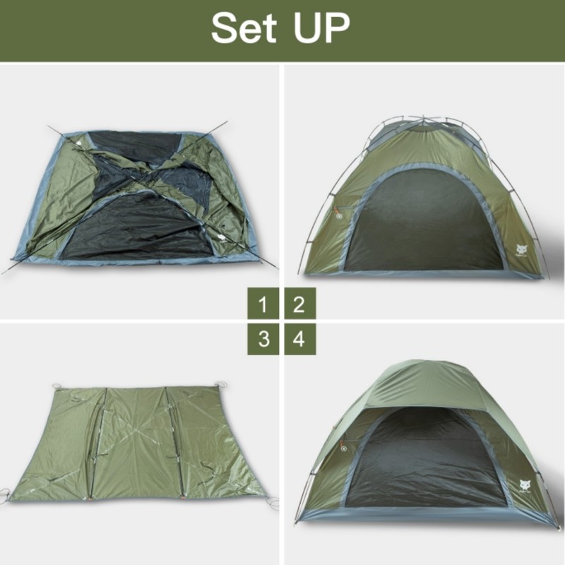 Outdoor 1-2 Person 3 Season Camping Dome Tent with Rainfly & Porch Family Tent gallery