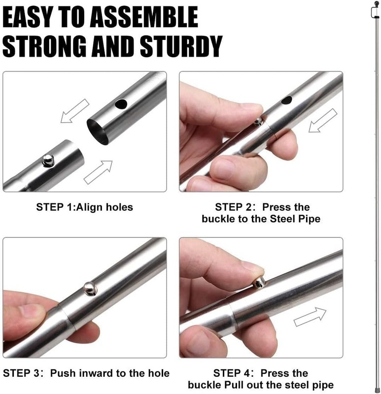 Durable 90 in Heavy Duty Tarp Poles - Adjustable and Lightweight for Outdoors gallery