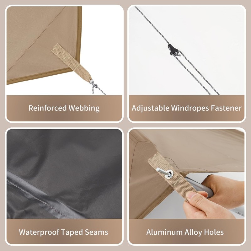 Naturehike Cloud Skies Camping Tent Tarp with Poles,Waterproof PU 18000mm gallery