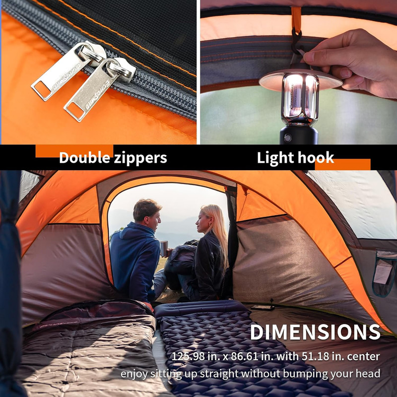 Pop up Camping Tent, 2/4/6 Person Easy Setup Tent, Water Resistant Dome, Portabl gallery