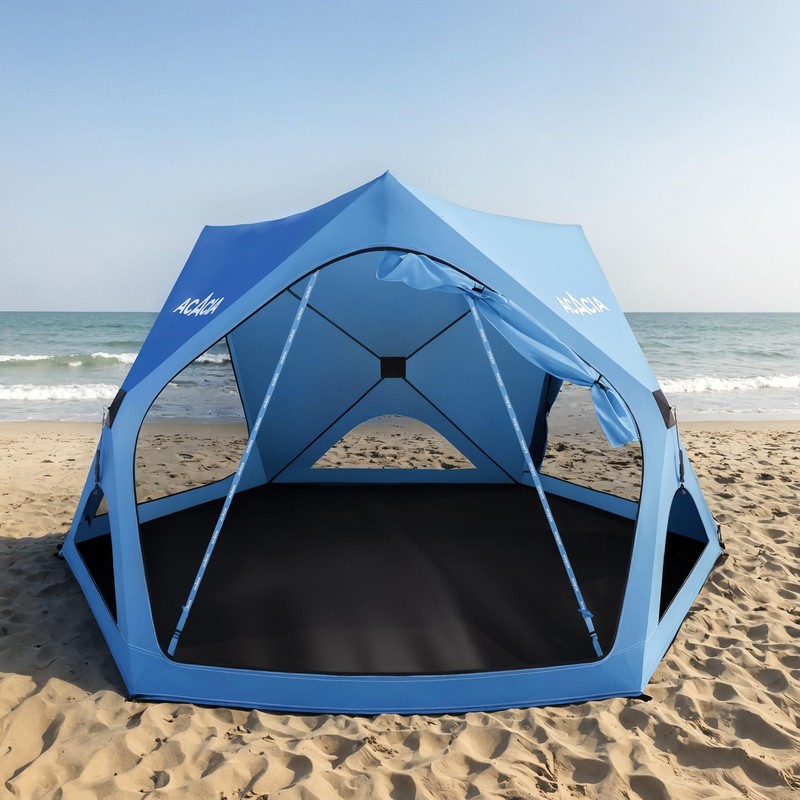 Sun Shelter Pop up Beach Tent, 4-Person Portable Camping Tent with UPF 50+ Pr…